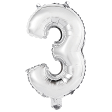 Mini Number 3 Silver